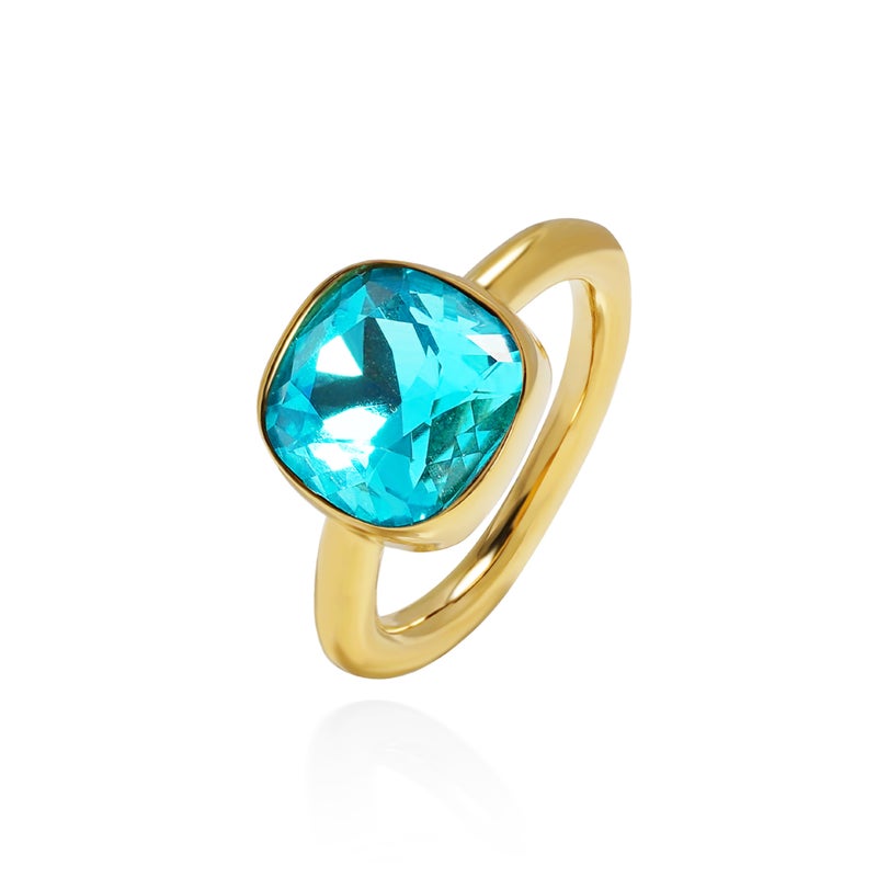 New Diamond Square Crystal Ring New Live Fashion Exquisite Shining Multi-Faceted Hand Ornament Ring - Image 2